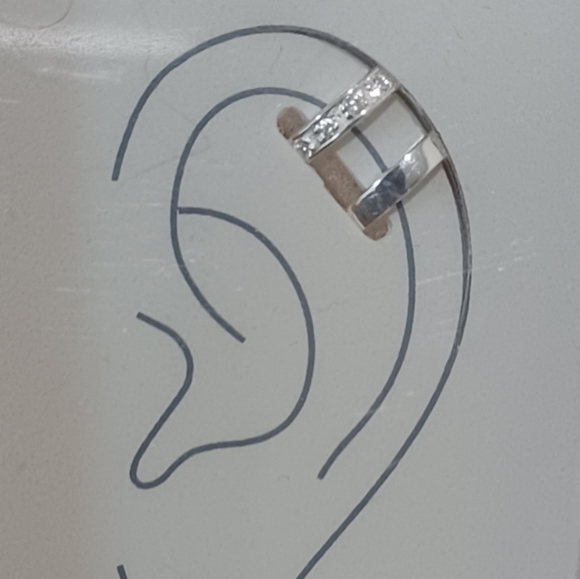 1 PC I AM STERLING SILVER CZ CRYSTALS EAR CUFF EAR - Picture 1 of 6